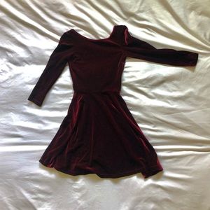 Luxe Velvet Burgundy Skater Dress